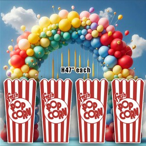 UP2102FS Circus carnival 4ft Popcorn panels  Party decorations Props Coroplast Panels, Contour Machine Cut, (No stands included)