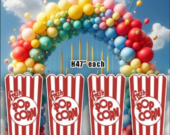 UP2102FS Circus carnival 4ft Popcorn panels  Party decorations Props Coroplast Panels, Contour Machine Cut, (No stands included)