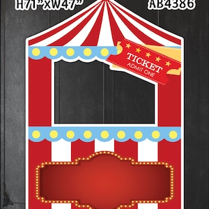 AB4386QS3(SB) Circus carnival ticket  booth tent  Party decorations Props Coroplast Panels, Contour Machine Cut, (No stands included)