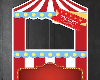 AB4386QS3(SB) Circus carnival ticket  booth tent  Party decorations Props Coroplast Panels, Contour Machine Cut, (No stands included)