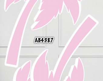 AB4387FS(SB) 5 FT tall pink palm trees beach summer Party decorations Props Coroplast Panels, Contour Machine Cut, (No stands included)