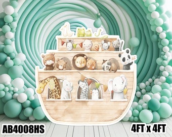 AB4008HS Watercolor Noah's Ark 4ft Party decorations Props Coroplast Panels, Machine Cut (No stands included)