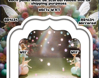 AB4134;4134Mirrored(SB) 6x7 elegant Open white arch Party decorations Props Coroplast Panels, Contour Machine Cut, (No stands included)