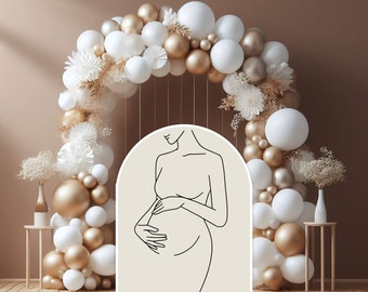 H4ftxW3FT Pregnant Woman Motherhood Pregnancy Silhouette Mom Panel Baby Shower  Party Decor Props decorations Coroplast, Contour Machine Cut