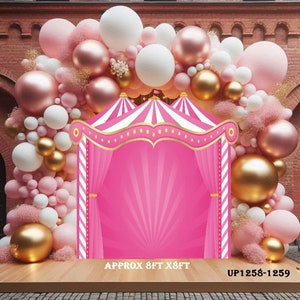 UP1258;UP1259(SB)  approx 8x8 ft Circus/Carnival tent backdrop Party decoration Prop Coroplast Panel Contour Machine Cut No stands included