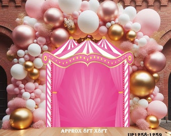 UP1258;UP1259(SB)  approx 8x8 ft Circus/Carnival tent backdrop Party decoration Prop Coroplast Panel Contour Machine Cut No stands included