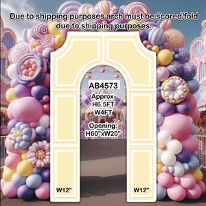 AB4573FS(SB) yellow open Wall FRAME ARCH 6.5x4 Party decorations Props Coroplast Panels, Contour Machine Cut No stands included