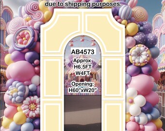 AB4573FS(SB) yellow open Wall FRAME ARCH 6.5x4 Party decorations Props Coroplast Panels, Contour Machine Cut No stands included