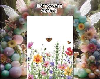 AB4571QS3(SB)  Floral white panel backdrop Party decoration Prop Coroplast Panels Machine Cut (No stands included