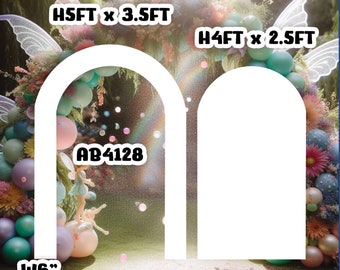 AB4128(SB) 5ft White open arch with 4ft arch panel  Party decorations Props Coroplast Panels, Contour Machine Cut, (No stands included)