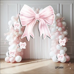 UP3464HS Giant Pink Bow Party decoration Prop Coroplast Panel Contour Machine Cut No stands included
