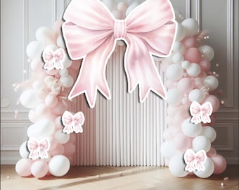 UP3464HS Giant Pink Bow Party decoration Prop Coroplast Panel Contour Machine Cut No stands included