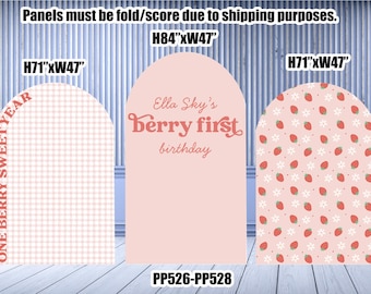 PP526 527 528 (SB) Berry First Birthday Strawberry PANELS SET Party decorations Props Coroplast, Contour Machine Cut (No stands included)