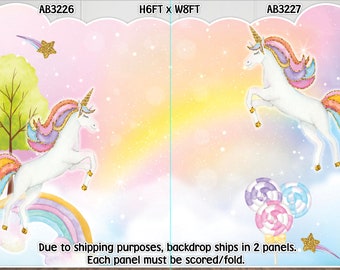 Unicorn rainbow backdrop pastel colors Party decorations Props Coroplast Panels, Contour Machine Cut, centerpieces (No stands included)