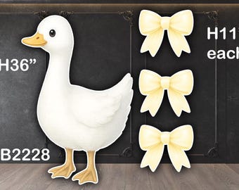 AB2228QS Duck goose with yellow bows Party decoration Prop Coroplast Panels Machine Cut (No stands included