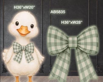 AB5835HS Duck goose and Bow 3ft sage green Party decoration Prop Coroplast Panels Machine Cut (No stands included