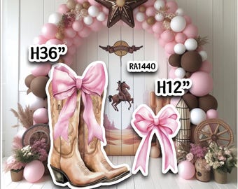 RA1440QS Watercolor western boots for girl theme Party decoration Props Coroplast Panels, Machine Cut (No stands included