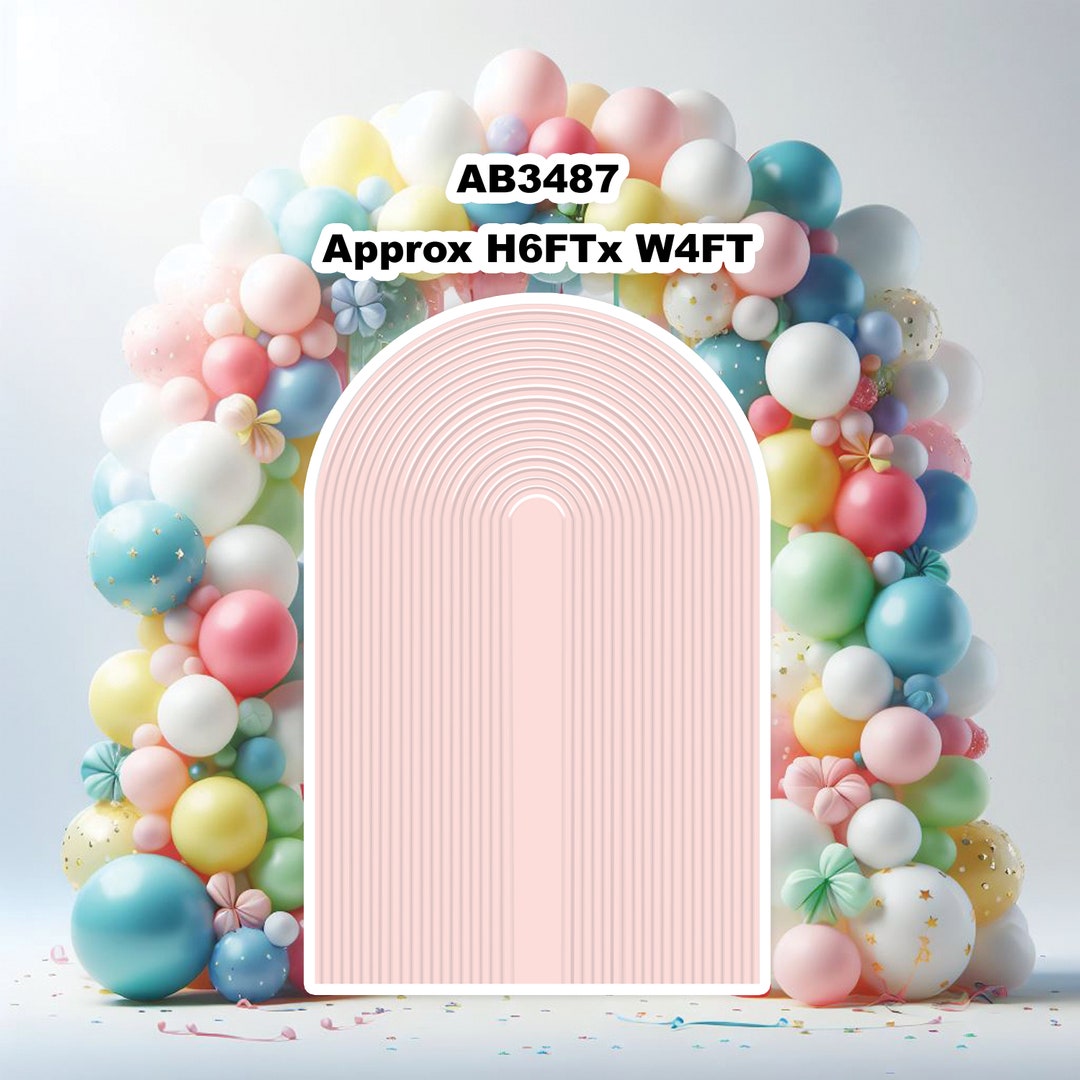 Pink Ripple Backdrop Arch AB3487(SB) 6 Ft Pink Ripple Arch Effect Pastel Panel Party Decorations ...