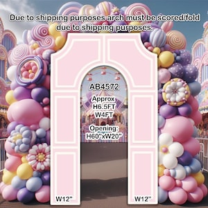 AB4572FS(SB) Pink open Wall FRAME ARCH 6.5x4 Party decorations Props Coroplast Panels, Contour Machine Cut No stands included