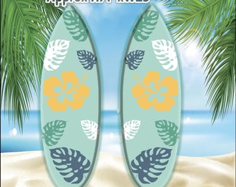 AB4634QS3(SB) 6FT hawaiian beach vibes surfboards summer Party decoration Prop Coroplast, Contour Machine Cut, (No stands included)
