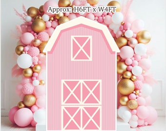 6 ft western Light Pink barn backdrop pastel colors Party decorations Props Coroplast Panels, Machine Cut (No stands included)