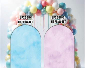 UP2009-1;UP2009-2(SB)Watercolor panels 6 ft pink lilac Arch Party decoration Props Coroplast Panels Contour Machine Cut, (No stands included