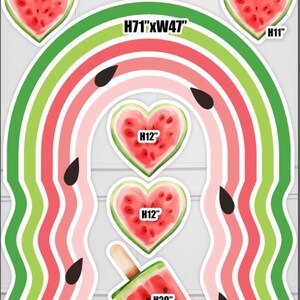 AB4227(SB) Watermelon theme Open Wavy Arch 6x4   Party decorations Props Coroplast Panels, Contour Machine Cut, (No stands included)
