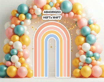 AB4089QS3 (SB) 6x4 FT Rainbow boho arch panel Party decorations Props Coroplast Panels, Contour Machine Cut, (No stands included)