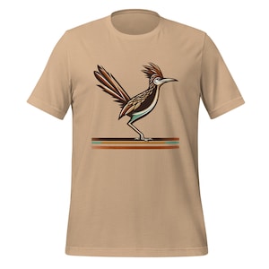New Mexico Unisex T-shirt | Striped Sprinter - Unisex Tee | New Mexico Roadrunner | New Mexico Gift | New Mexico Art | Mystic Roadrunner