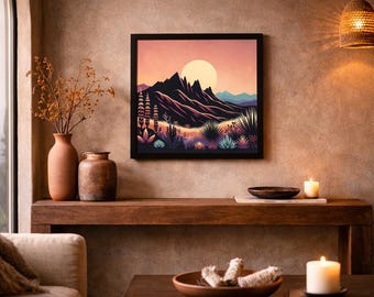 Southwest Southwestern Wandkunst: New Mexico Wüstenberg Poster
