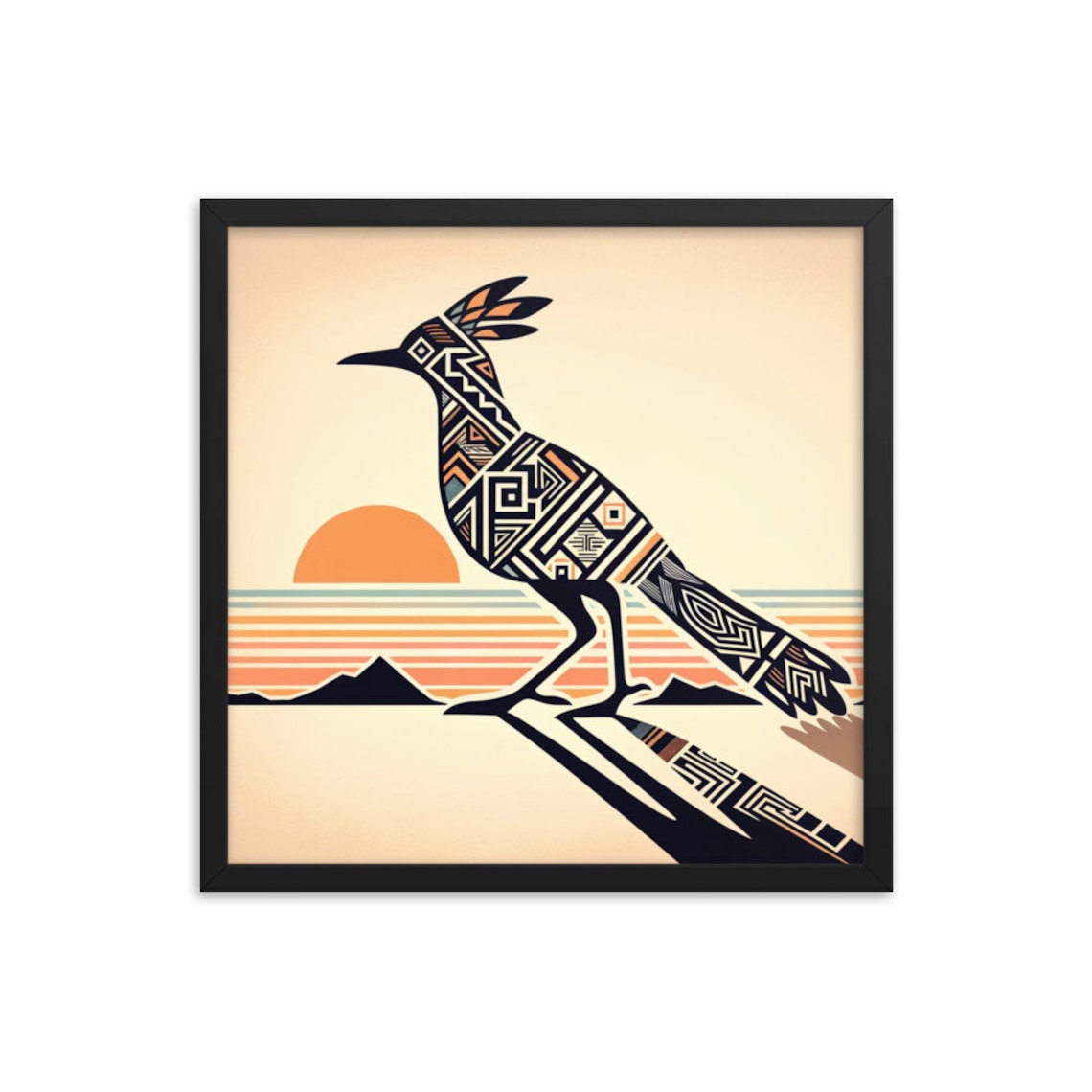 New Mexico Wall Art Sundown Sprinter Art New Mexico Roadrunner New