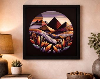 Ernte Hues Berg Kunst: New Mexico Landschaft Wandkunst