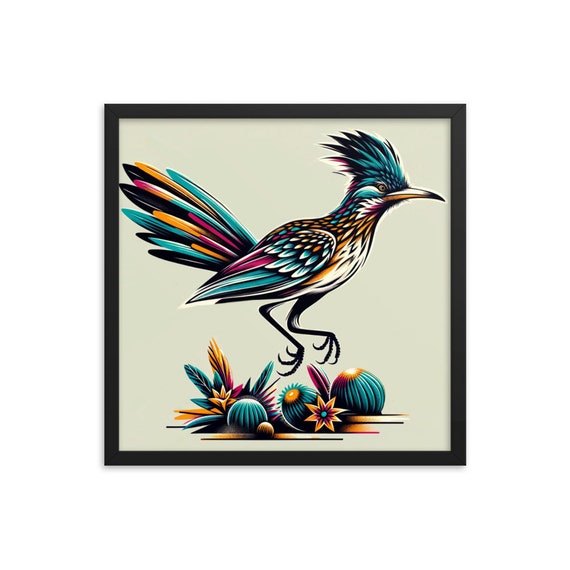 New Mexico Wall Art | Desert Dynamo Roadrunner Art | New