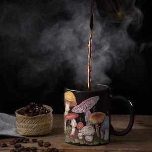 Black Magic Mushroom Mug, Mushroom Mug, Colorful Mushroom Mug, Perfect for Nature Lovers Gift