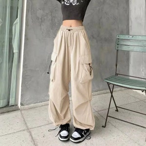 Unisex Teen Hip Hop Punk Loose Baggy Cargo Pocket Pants Long Trousers  Overalls