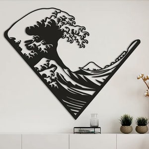 Décoration murale Ocean, Mont Fuji / Décoration salon / Wall art / Décoration murale en cadeau