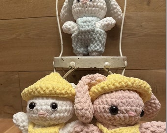Easter Bunny Plush Handmade Crochet Toy amigurumi Plushie Rabbit, Small Stuffed animal