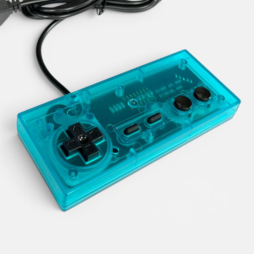 Custom NES Controller Clear Ice Blue New Premium Gold Contact PCB Usa ...