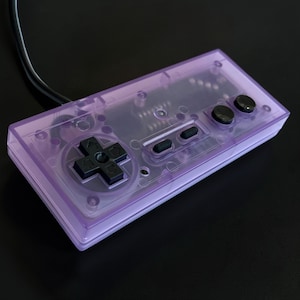 NES Controller Clear Atomic Purple – Custom Restored 8bit Gamepad Authentic Nintendo Entertainment System