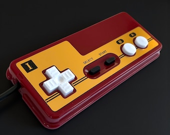 Famicom Shell NES Controller - Custom White DMG Buttons, 6ft Cable, Authentic