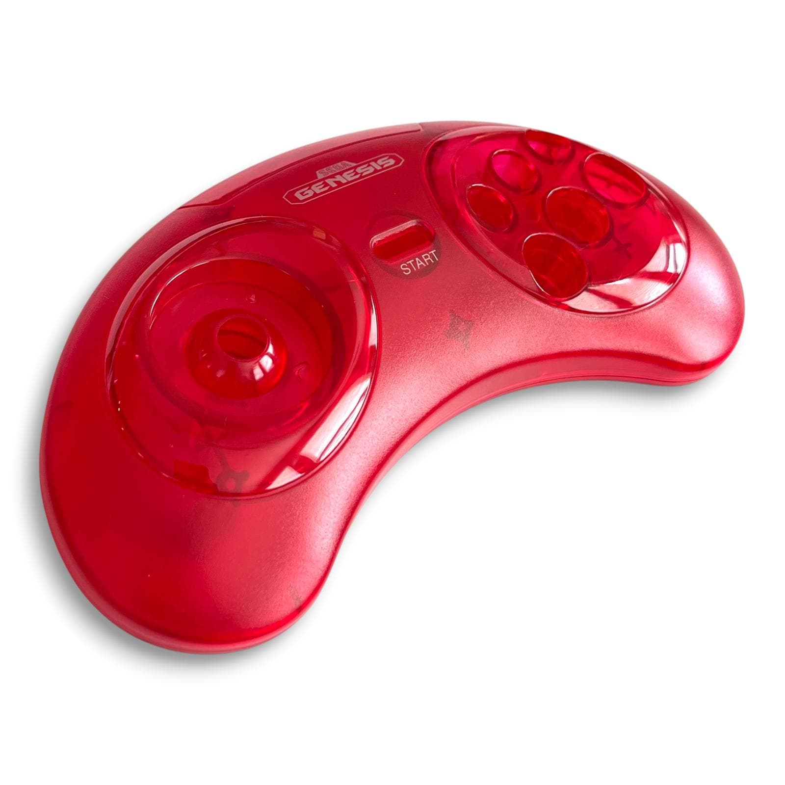 New Sega Genesis 6 Button Controller Shell – Clear Blue or