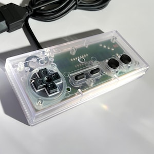 Custom NES Controller Transparent Clear Shell Famicom Buttons New 6FT Cable Original NES-004 Circuit Board USA-Made Injection Molded Shell