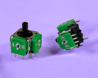 GameCube Controller Analog Joystick StickBox Replacement Set (2pcs) Black w/ Green Potentiometers