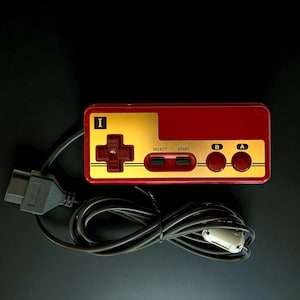 Famicom NES Controller: Authentic Shell, Clear Red DMG Buttons, New Cable