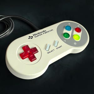 Custom Rebuilt OEM Super Nintendo Controller w/ Premium Clear Multicolor Transparent Buttons Set New Membranes + 6ft Cable Fully Tested SNES