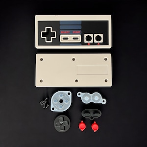 NES-004 Controller Shell Replacement Gray + Inlay, Buttons & Screws