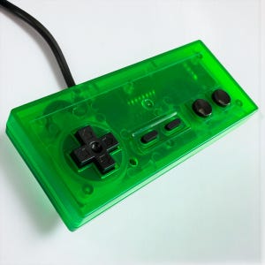 Custom Green Apple Clear NES Controller: Restored Nintendo Gamepad Authentic 8BIT Gaming