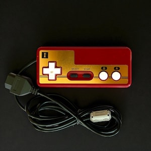 Authentic Famicom Shell NES Controller – Nintendo Gaming Pad with Custom White DMG Buttons & New 6ft Cable – Works with Nintendo NES Console