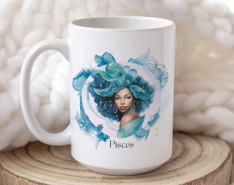 15 oz Pisces Mug, Pisces Mug, Pisces Birthday Gift, Pisces Coffee Cup, Astrology Birthday Gift, Pisces Zodiac Gift, Mugs with Affirmations
