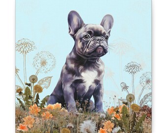 Opera d'arte di Bulldog francese, ritratto di Bulldog francese, stampa di Bulldog francese, decorazione da parete per cani, regalo per amanti dei cani, regalo unico per animali domestici, decorazione da parete